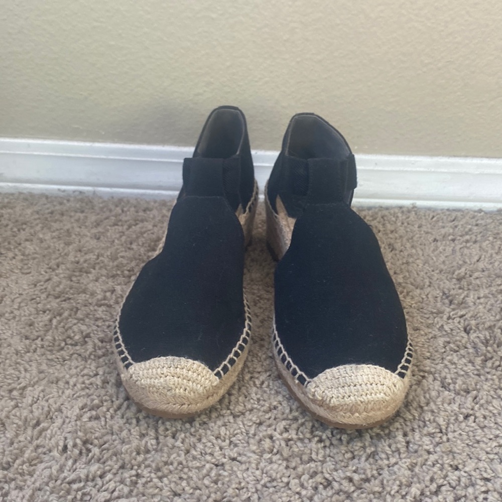 Black espadrilles, small heel, Tory Burch, women size 7.5